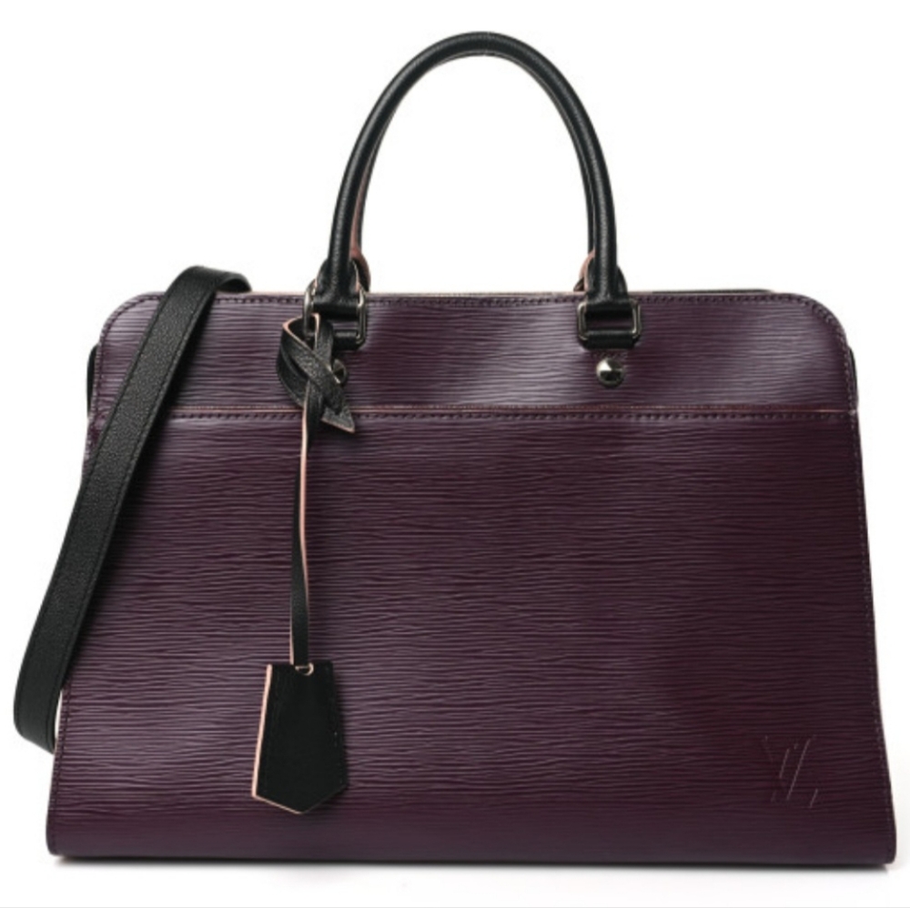 Louis Vuitton Vaneau MM Epi Leather Quetsche Purple Top Handle Bag Strap